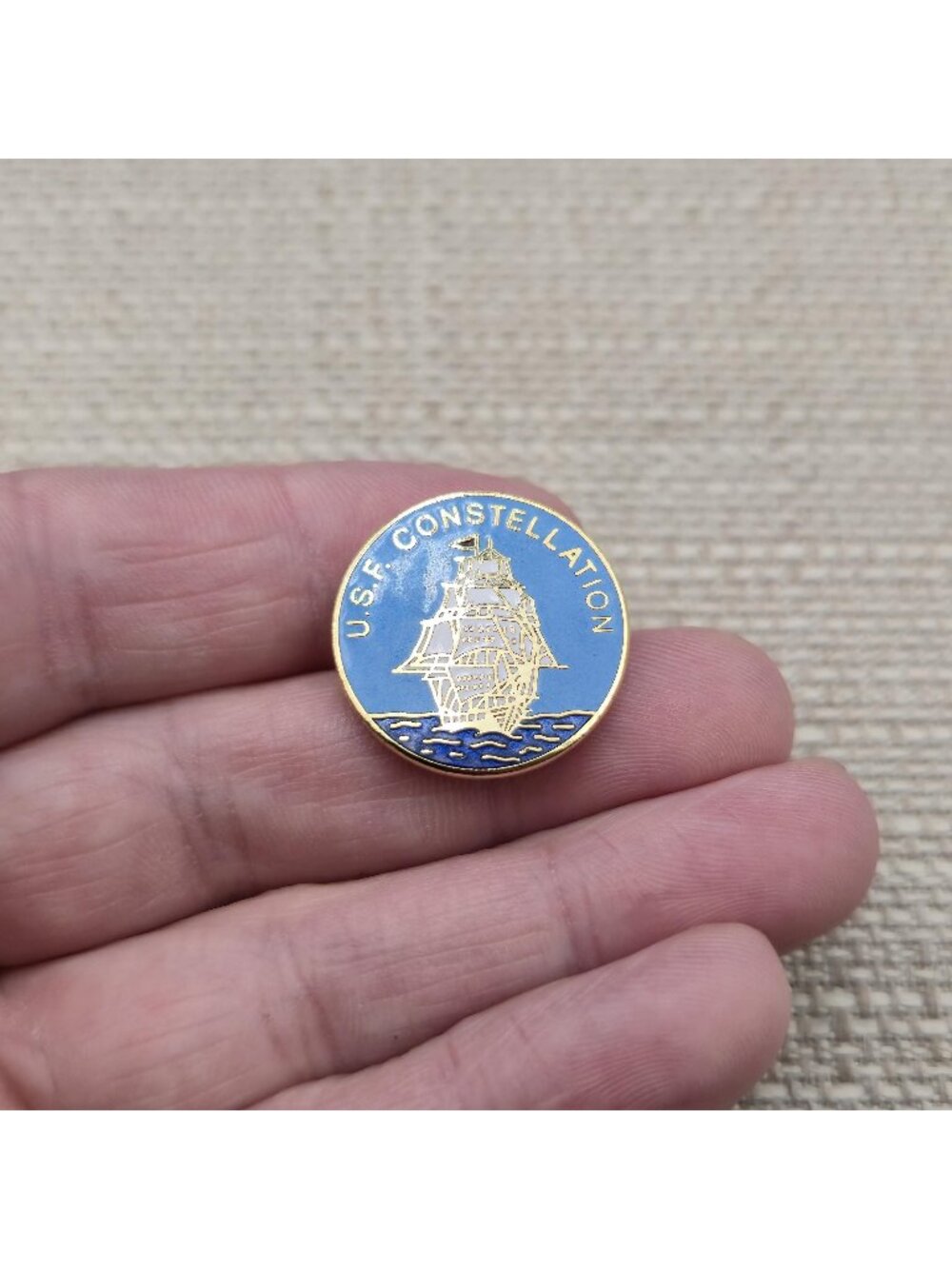 Vintage U.S.F. Constellation Baltimore Maryland Navy Frigate Lapel Pin A8644